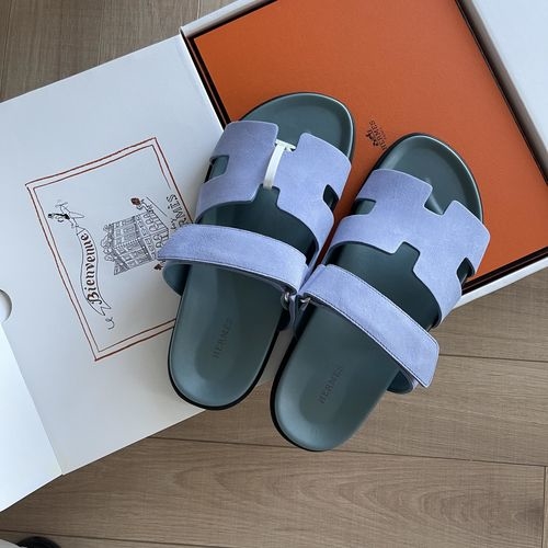 Hermes Epsom Leather Sandals With Adjustable Straps