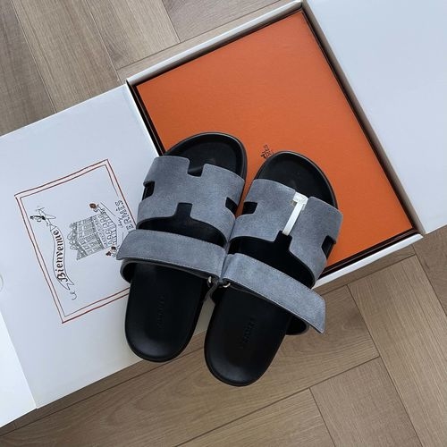 Hermes Epsom Leather Sandals With Adjustable Straps