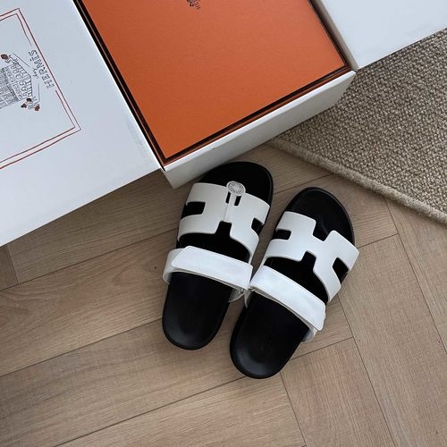 Hermes Epsom Leather Sandals With Adjustable Straps