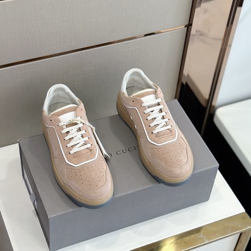 Brunello Cucinelli BC Calfskin Suede Sneakers With Crest Detail