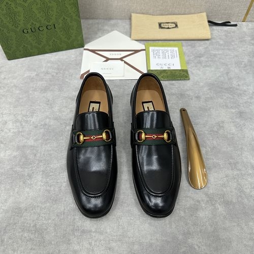 Gucci Jordaan Horsebit Crocodile Leather Loafers