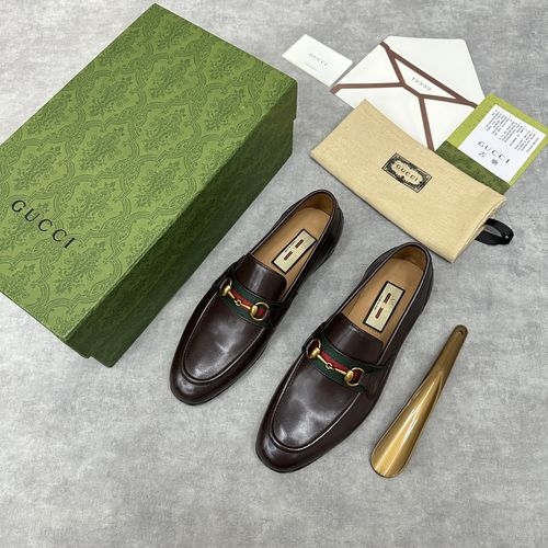 Gucci Jordaan Horsebit Crocodile Leather Loafers
