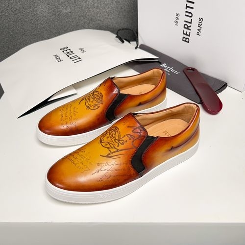 Berluti Yellow Leather Sneakers With Soft Sole