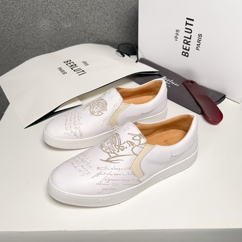 Berluti White Leather Sneakers With Soft Sole