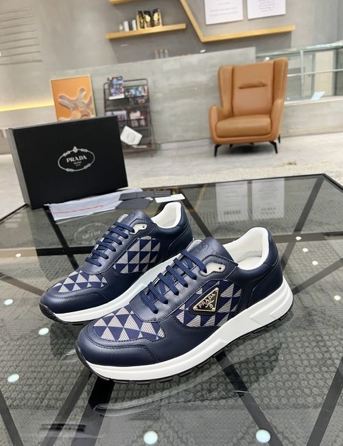 Prada Leather Mesh Breathable Sneakers
