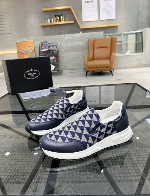 Prada Slip-on Leather Casual Sneakers