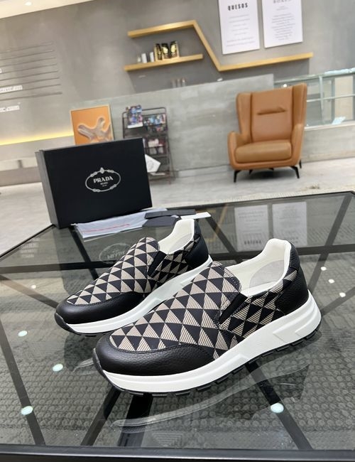 Prada Slip-on Leather Casual Sneakers