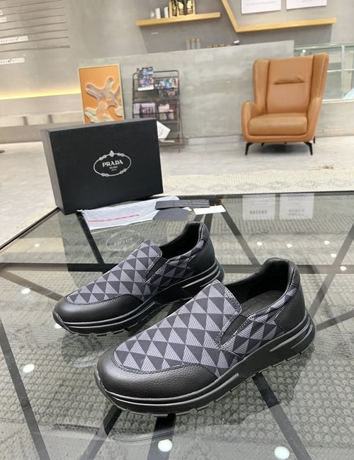 Prada Slip-on Leather Casual Sneakers