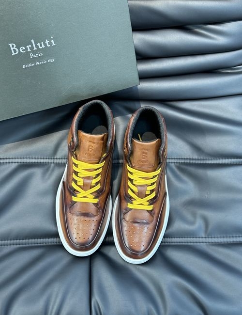 Berluti Color-block Cowhide High-top Shoes