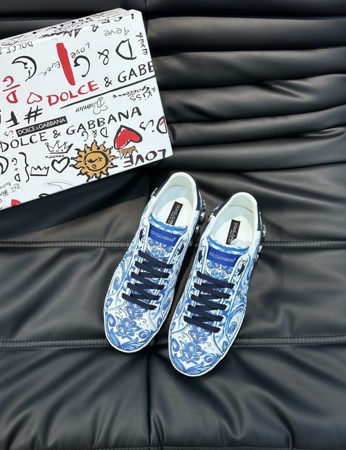 Dolce & Gabbana DG 5D Print Cowhide Casual Sneakers