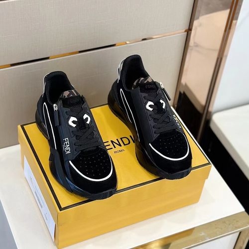 Fendi Low-top Sneakers Suede EVA Sole F Pattern