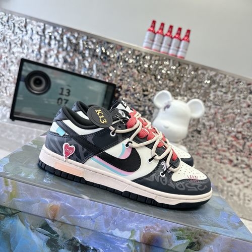 Nike Sb Dunk Low Black White Pink Retro Shoes
