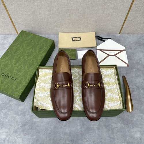 Gucci Horsebit Webbing Leather Loafers