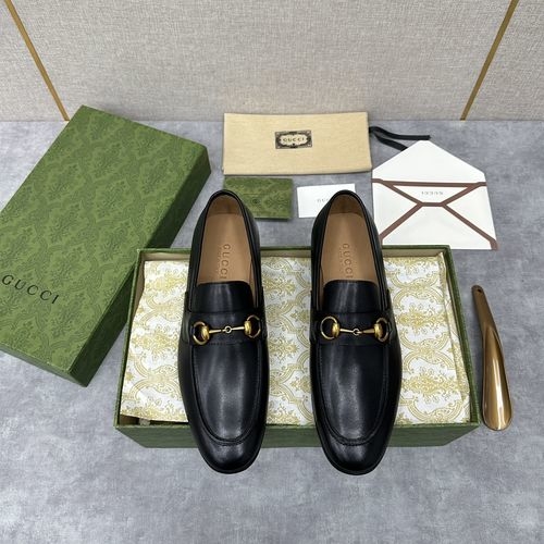 Gucci Horsebit Webbing Leather Loafers