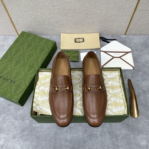 Gucci Horsebit Webbing Leather Loafers