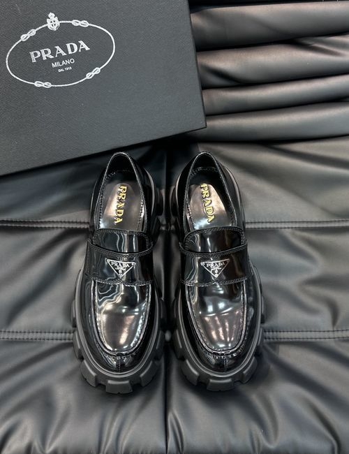 Prada Genuine Leather Thick Sole Casual Shoes