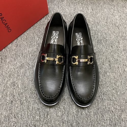 Ferragamo Patent Leather Stitched Casual Dress Shoes