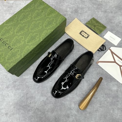 Gucci Horsebit Webbing Leather Loafers