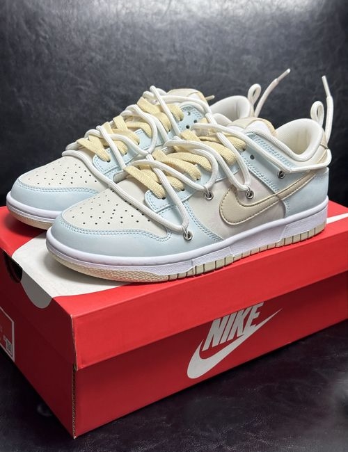 Nike Dunk Low Beige And Blue Sneakers