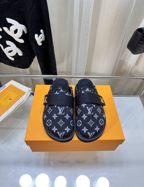 Louis Vuitton LV Cosy Mules Wool Monogram Adjustable Strap