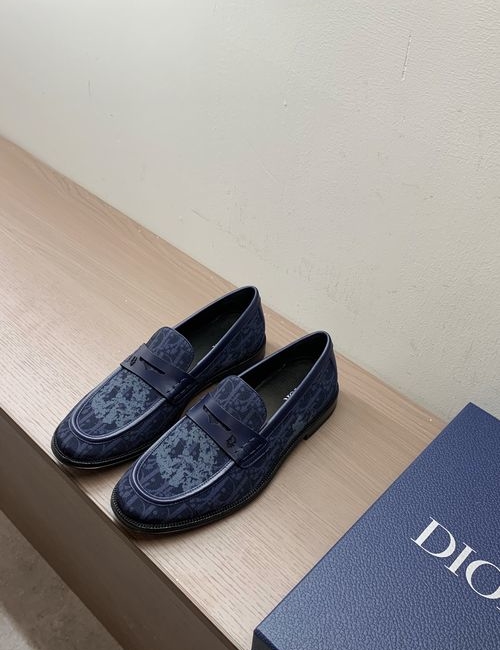 Christian Dior CD Jacquard Leather Casual Loafers