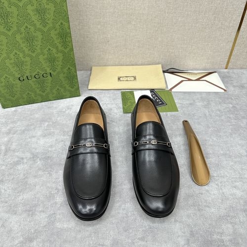 Gucci Horsebit Webbing Leather Loafers