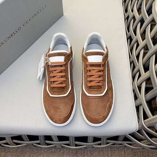 Brunello Cucinelli BC Calfskin Lace-up Casual Shoes