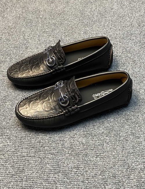 Ferragamo Cancini Buckle Driving Slip-on Loafers