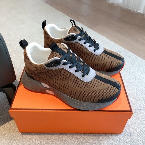 Hermes Giga Sneakers Leather Sole Comfortable Shoes