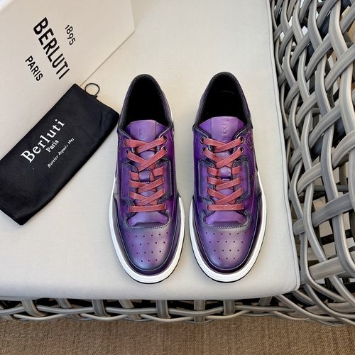 Berluti Play Off Two-tone Suede Leather Sneakers