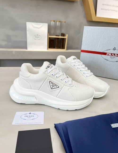 Prada Sneakers Cowhide Upper Mesh Lining EVA Sole