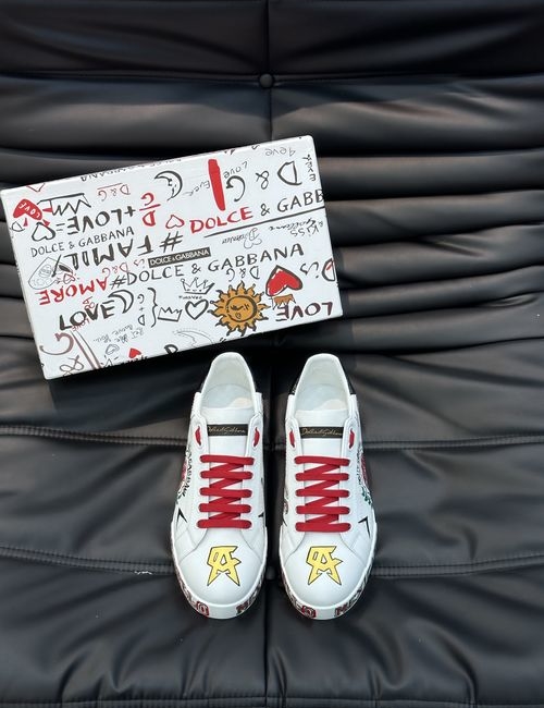 Dolce & Gabbana DG 5D Print Cowhide Casual Sneakers