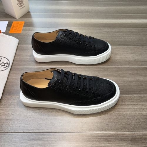 Hermes Grainy Leather H Pattern Shoes