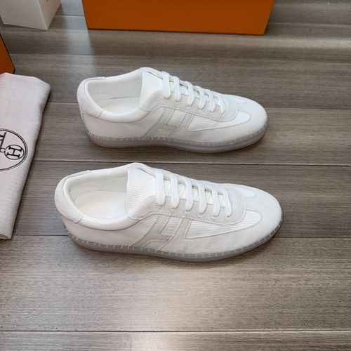 Hermes Suede Cowhide Canvas Casual Shoes