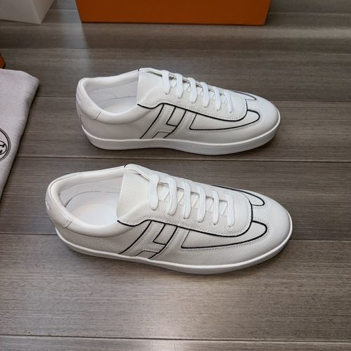 Hermes Palm Grain Cowhide Shoes With H Pattern