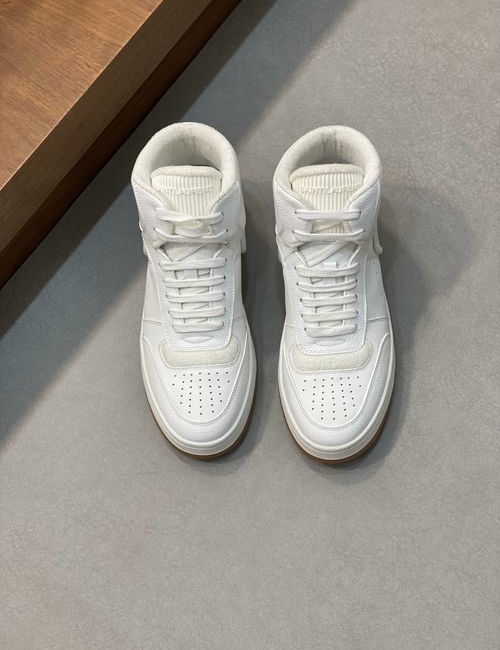 Yves Saint Laurent YSL Low-Top Lace-Up Sneakers With Perforated Leather And Brand Logo Pull Tab