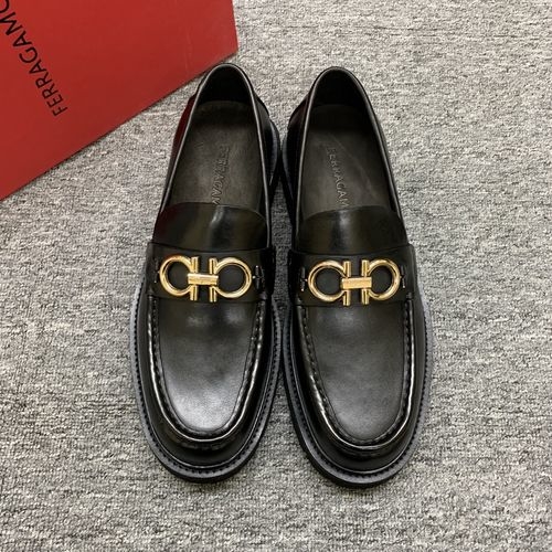 Ferragamo Thick-sole Loafers With Patent Leather Upper