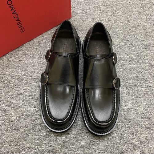 Ferragamo Thick-sole Loafers With Patent Leather Upper