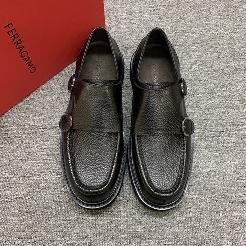 Ferragamo Thick-sole Loafers With Patent Leather Upper