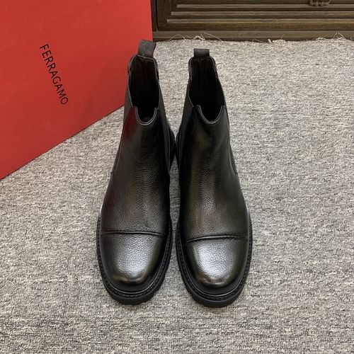 Ferragamo High-top Boots With Cowhide Upper