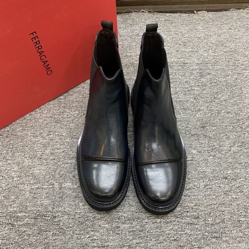 Ferragamo High-top Boots With Cowhide Upper