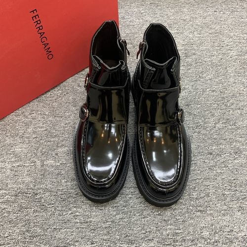 Ferragamo High-top Boots With Cowhide Upper