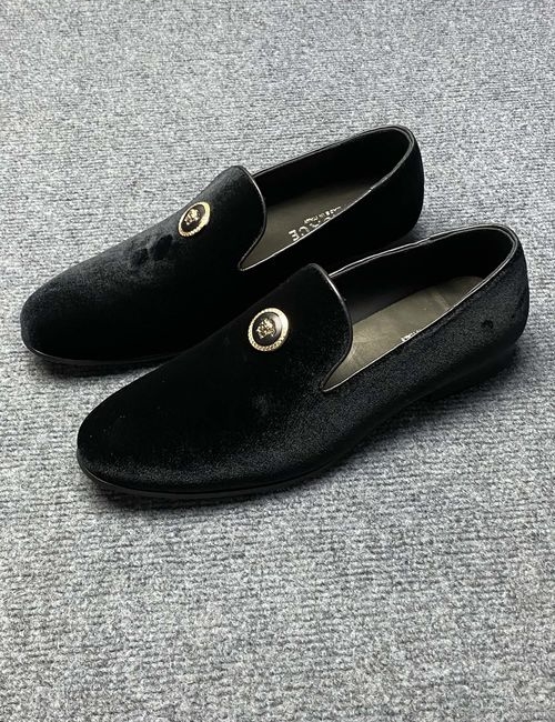 Versace La Greca Buckle Leather Loafers