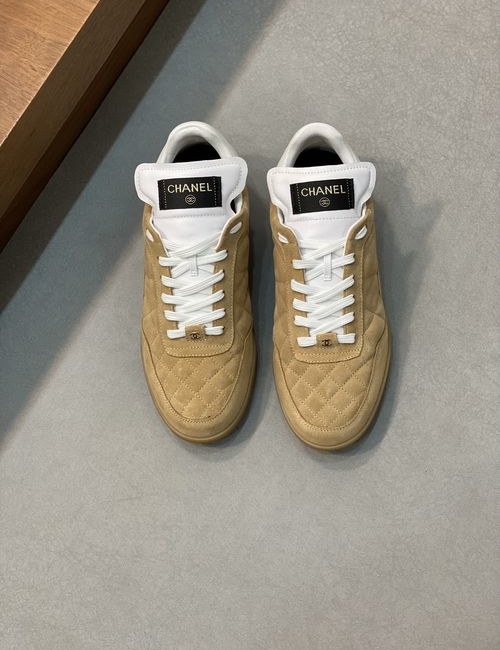 Chanel Quilted Leather Sneakers With Logo