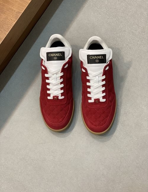 Chanel Quilted Leather Sneakers With Logo