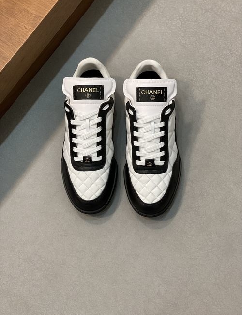 Chanel Quilted Leather Sneakers With Logo