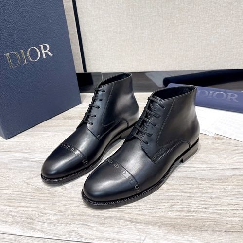 Christian Dior CD High-top Boots Handcrafted Full-grain Leather