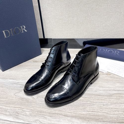 Christian Dior CD High-top Boots Handcrafted Full-grain Leather