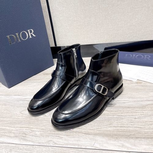 Christian Dior CD High-top Boots Handcrafted Full-grain Leather