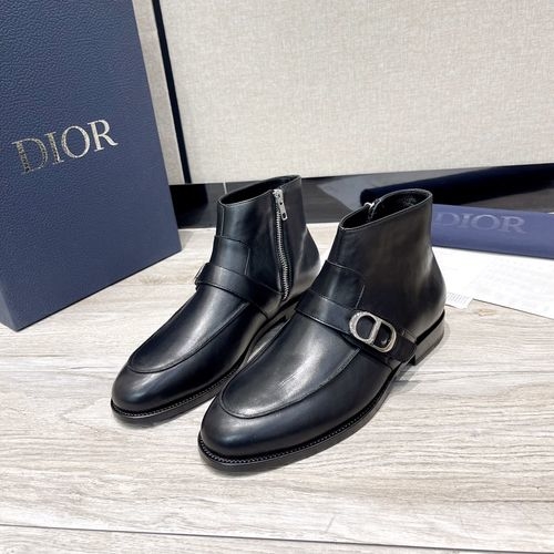 Christian Dior CD High-top Boots Handcrafted Full-grain Leather
